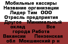 Мобильные кассиры › Название организации ­ Лидер Тим, ООО › Отрасль предприятия ­ Другое › Минимальный оклад ­ 50 000 - Все города Работа » Вакансии   . Пензенская обл.,Мокшанский р-н